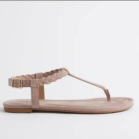 8.5WW BRAIDED T-STRAP SANDAL BY TORRID- BLUSH PINK NWT - Picture 5 of 5